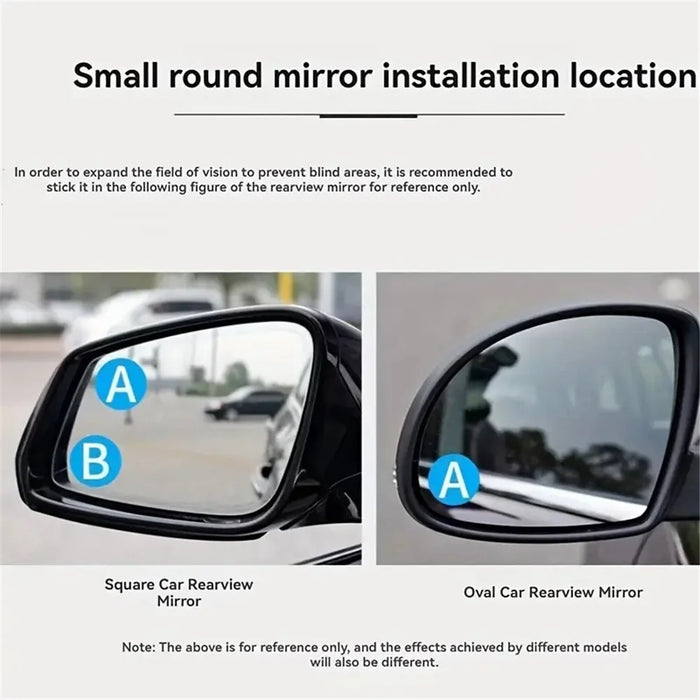 2Pcs Suction Cup 360 Degree Blind Spot Car Reversing Aid Rearview Mirror Small Round Mirror - Silver - 6