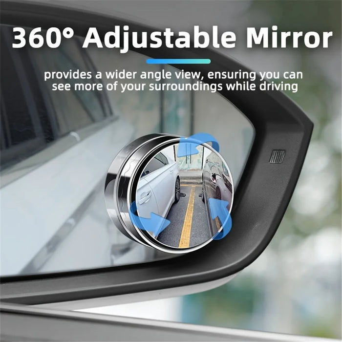 2Pcs Suction Cup 360 Degree Blind Spot Car Reversing Aid Rearview Mirror Small Round Mirror - Silver - 7