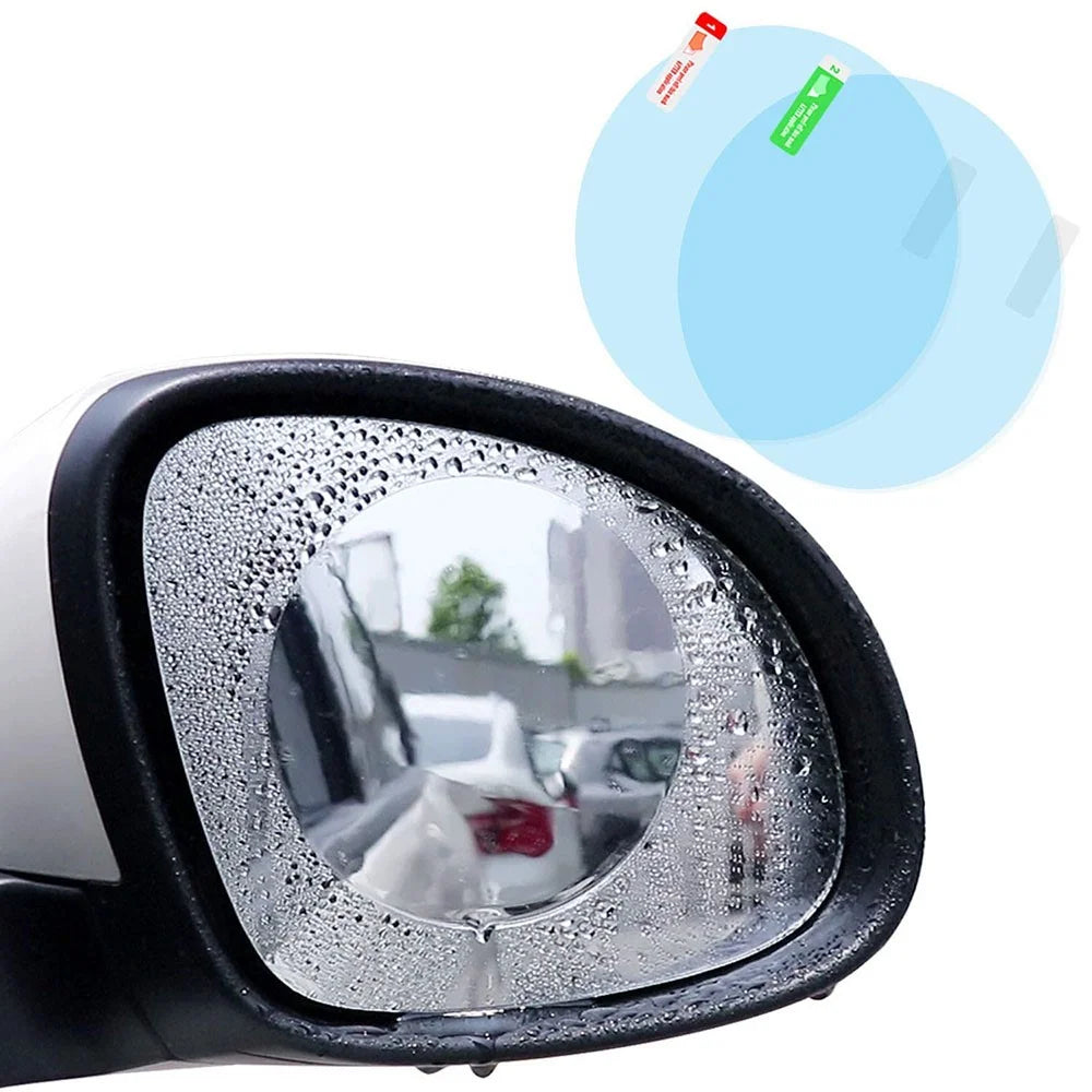 2Pcs Round 100x100mm Car Rear View Mirror Film PET Anti-Fog Rainproof Mirror Film with Tools - 3