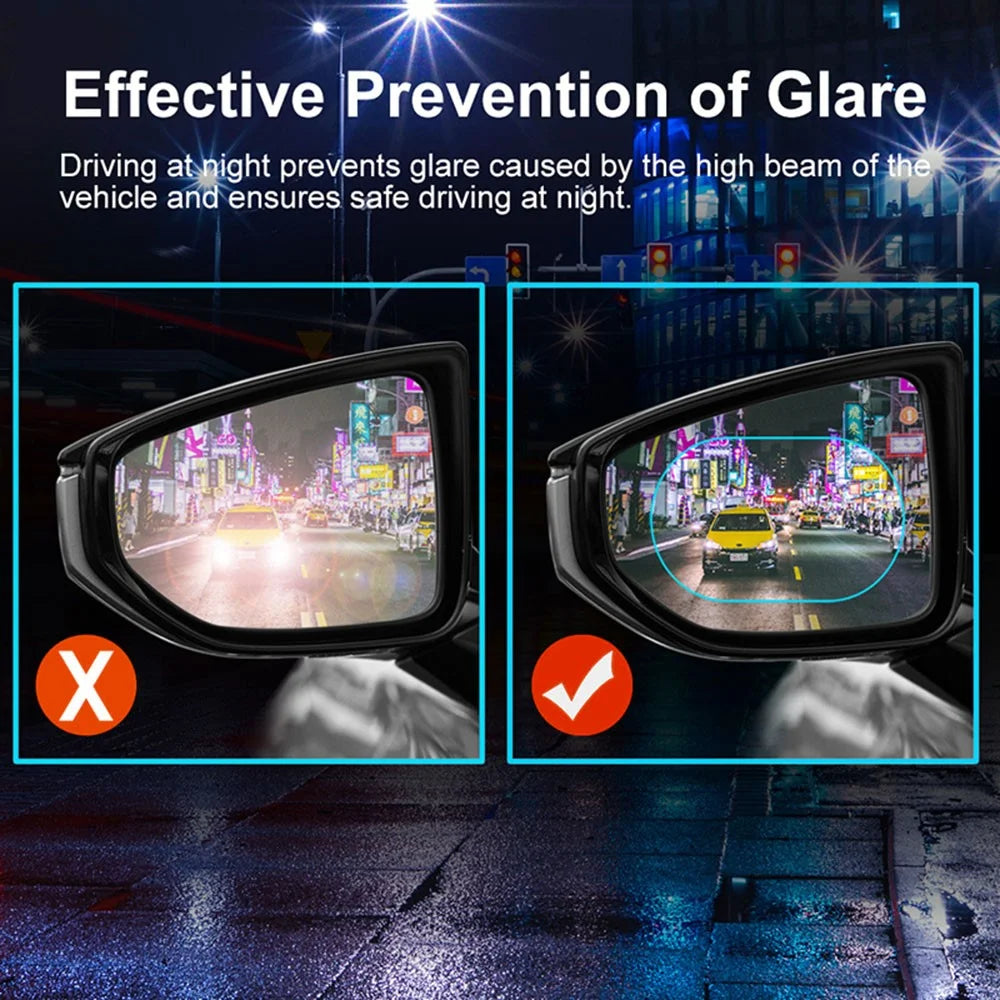 2Pcs Oval 100x150mm Car Rear View Mirror Film PET Anti-Fog Rainproof Mirror Film with Tools - 5