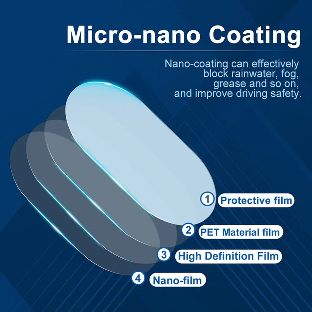 2Pcs Oval 100x150mm Car Rear View Mirror Film PET Anti-Fog Rainproof Mirror Film with Tools - 7