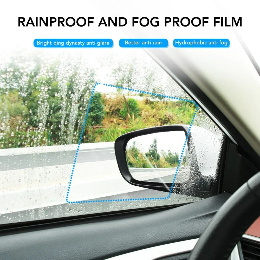 2Pcs Square 175x200mm Car Rear View Mirror Film PET Anti-Fog Rainproof Mirror Film with Tools - 6