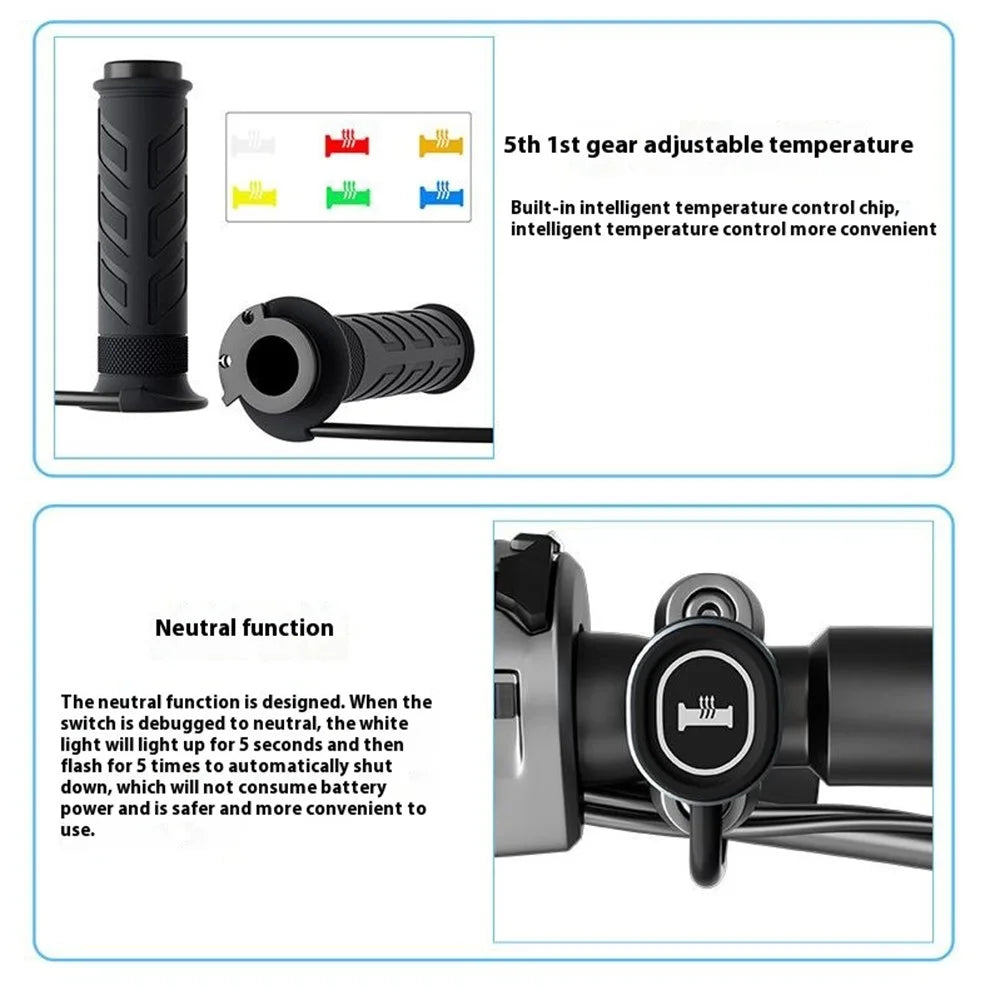 WUPP CS-1956D1 Motorcycle Heated Grips with 5+1 Temperature Adjustable / 1.5m ACC Cable - 7