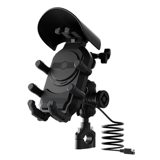 WUPP CS-2056A2 Motorcycle Phone Holder Wireless Charging Phone Stand, Handlebar Mount - 1