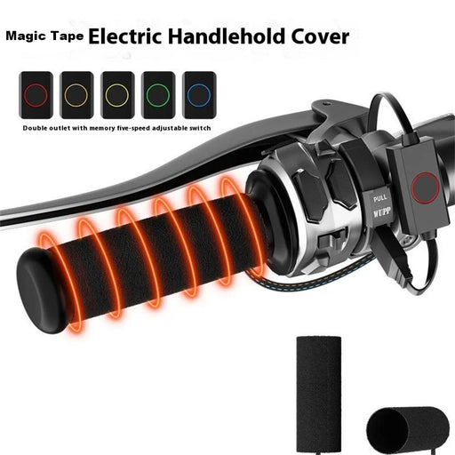 WUPP CS-2068A1 Motorcycle Heated Grips PD Type-C Dual Switch Handlebar Grips - 2