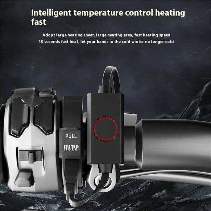 WUPP CS-2068A1 Motorcycle Heated Grips PD Type-C Dual Switch Handlebar Grips - 5