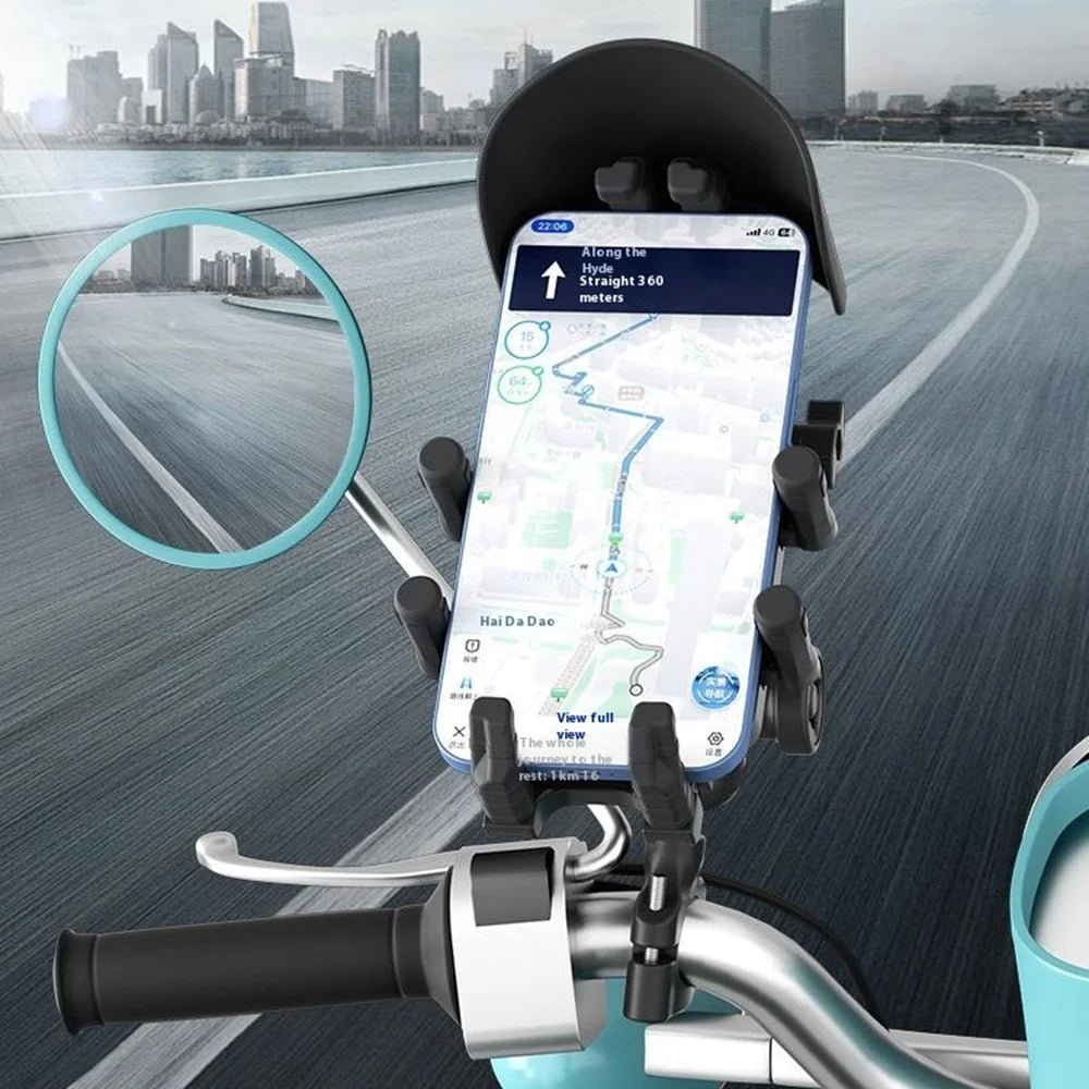 WUPP CS-2056B2 Motorcycle Handlebar Phone Holder Anti-Shock Phone Mount Stand - 3