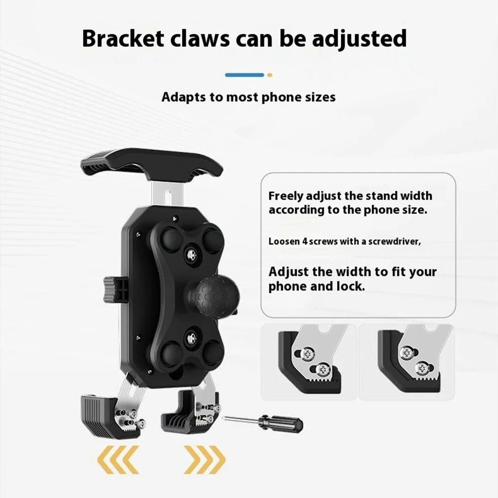 WUPP CS-051A1 Motorcycle Phone Holder Handlebar Mount Bracket for 4-7 inch Phones - 3