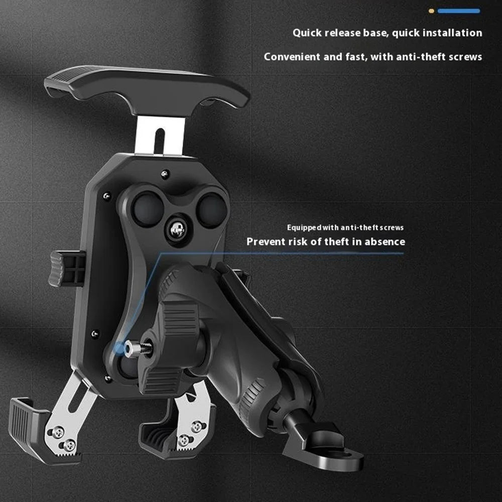 WUPP CS-051A1 Motorcycle Phone Holder Handlebar Mount Bracket for 4-7 inch Phones - 6