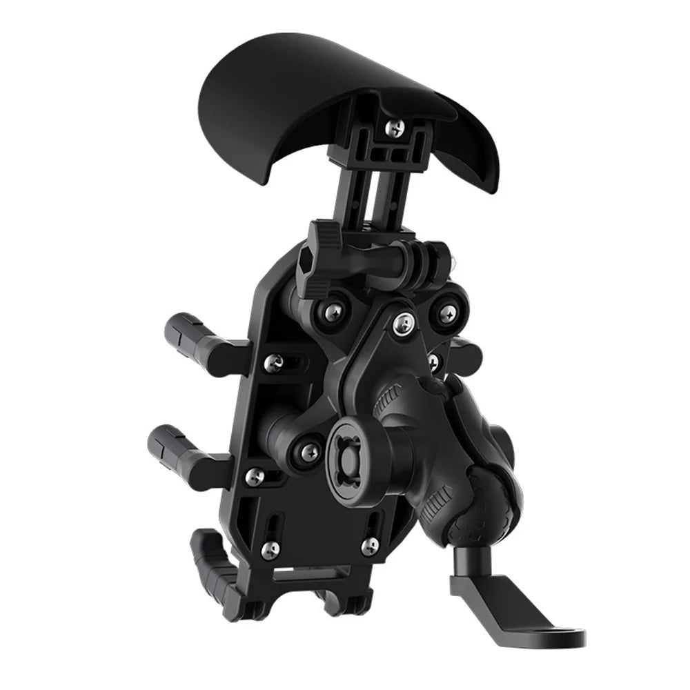 WUPP CS-2056B1 Motorcycle Phone Holder Rearview Mirror Mount Anti-Shock Phone Bracket - 2