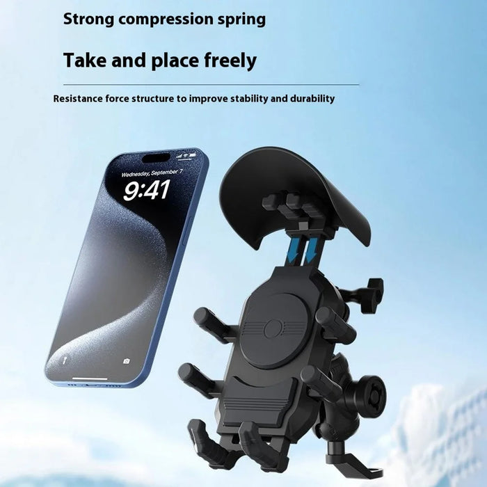 WUPP CS-2056B1 Motorcycle Phone Holder Rearview Mirror Mount Anti-Shock Phone Bracket - 4