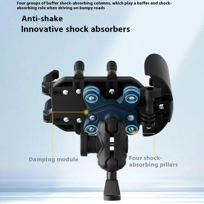 WUPP CS-2056B1 Motorcycle Phone Holder Rearview Mirror Mount Anti-Shock Phone Bracket - 7