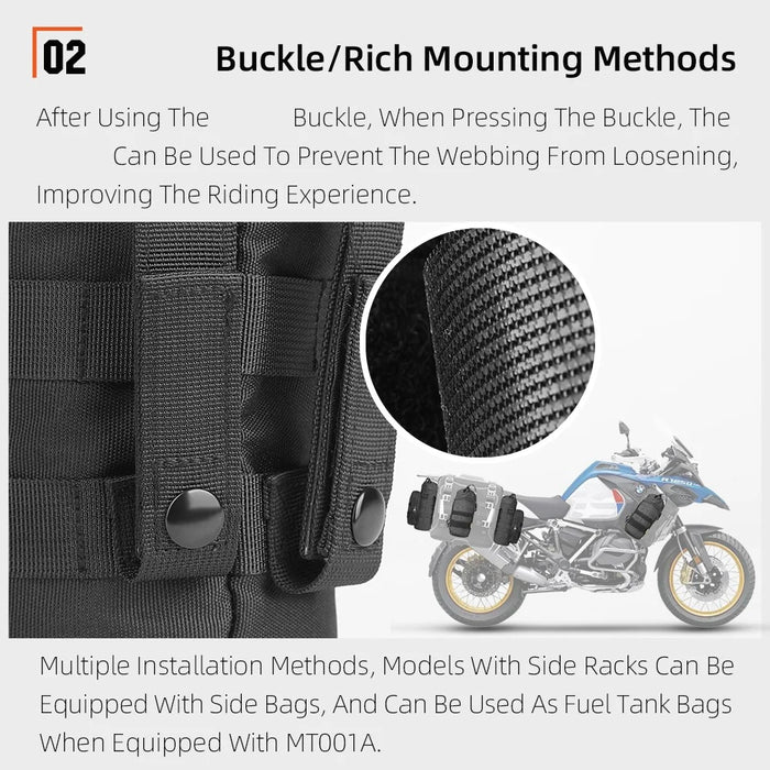 RHINOWALK Mechanic MJX2006BK Thermal Aluminum Liner Expanded Motorcycle Water Bottle Holder Bag, 10.5x22cm - 4