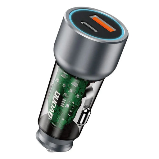 DUDAO R4T 49W Transparent Car Charger QC3.0 USB+Type-C PD Fast Charging Power Adapter - 1