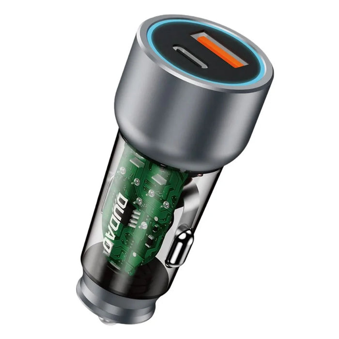 DUDAO R4T 49W Transparent Car Charger QC3.0 USB+Type-C PD Fast Charging Power Adapter - 1