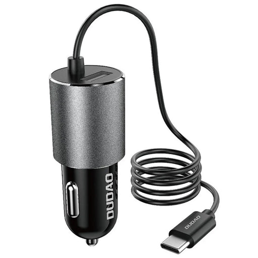 DUDAO R5Pro 3.4A USB Phone Charging Adapter Car Charger with Built-In Cable - Type-C Cable - 1