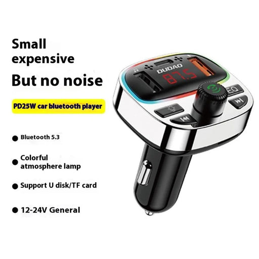 DUDAO R2Pro+ Colorful Light Bluetooth-compatible Car Kit Hands-Free Call MP3 Player PD Type-C + Dual USB Car Charger - 2