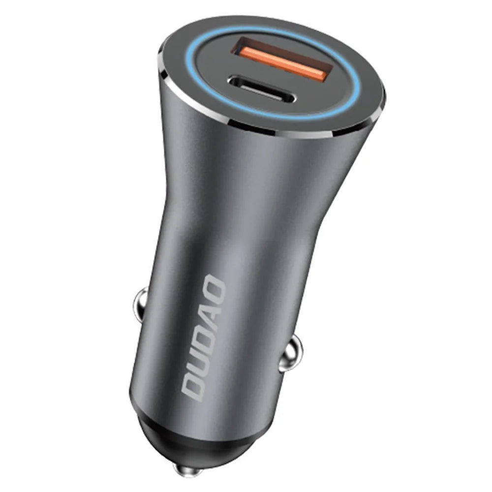 DUDAO R4Max 55W Fast Charging USB+Type-C Dual Port Cigarette Lighter Car Charger - 1