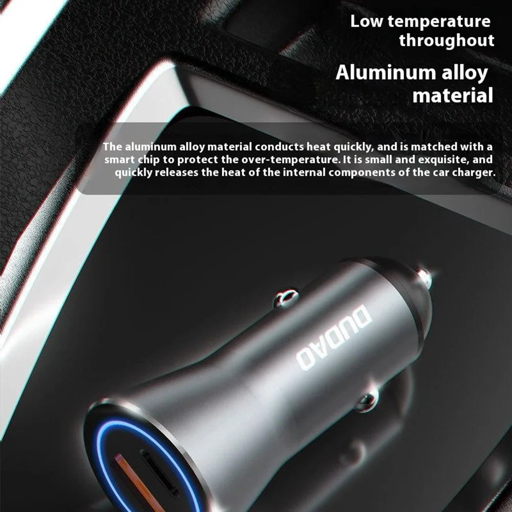 DUDAO R4Max 55W Fast Charging USB+Type-C Dual Port Cigarette Lighter Car Charger - 6
