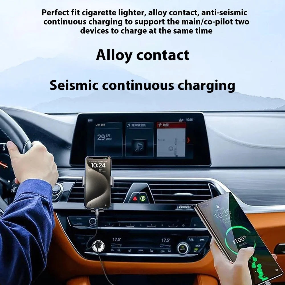 DUDAO R4Max 55W Fast Charging USB+Type-C Dual Port Cigarette Lighter Car Charger - 7