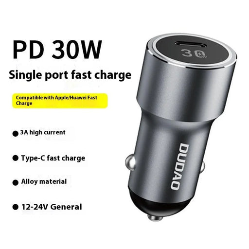 DUDAO R14 30W PD Fast Car Charger Type-C Single Port Cigarette Lighter Power Adapter - 2