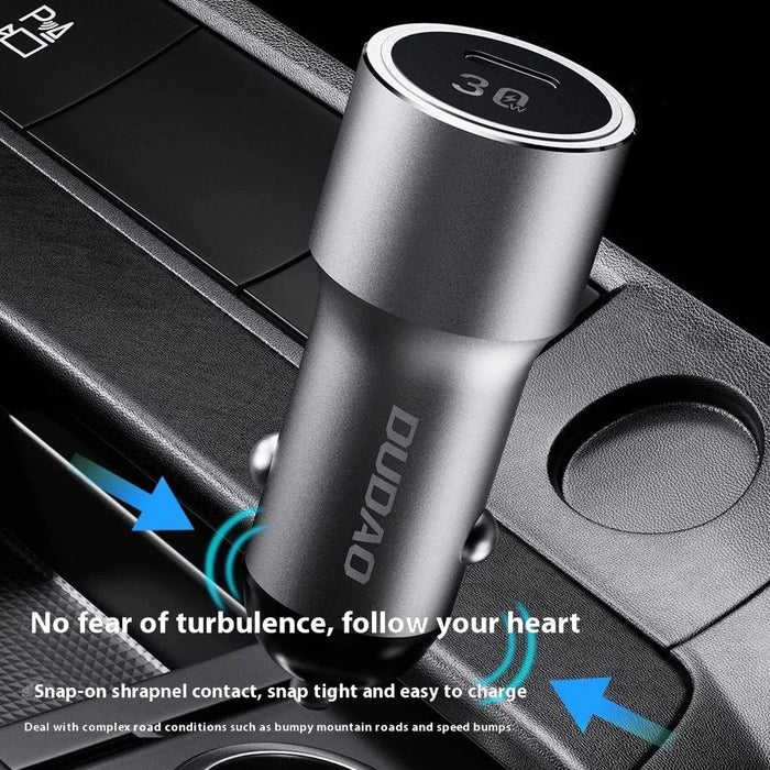 DUDAO R14 30W PD Fast Car Charger Type-C Single Port Cigarette Lighter Power Adapter - 5