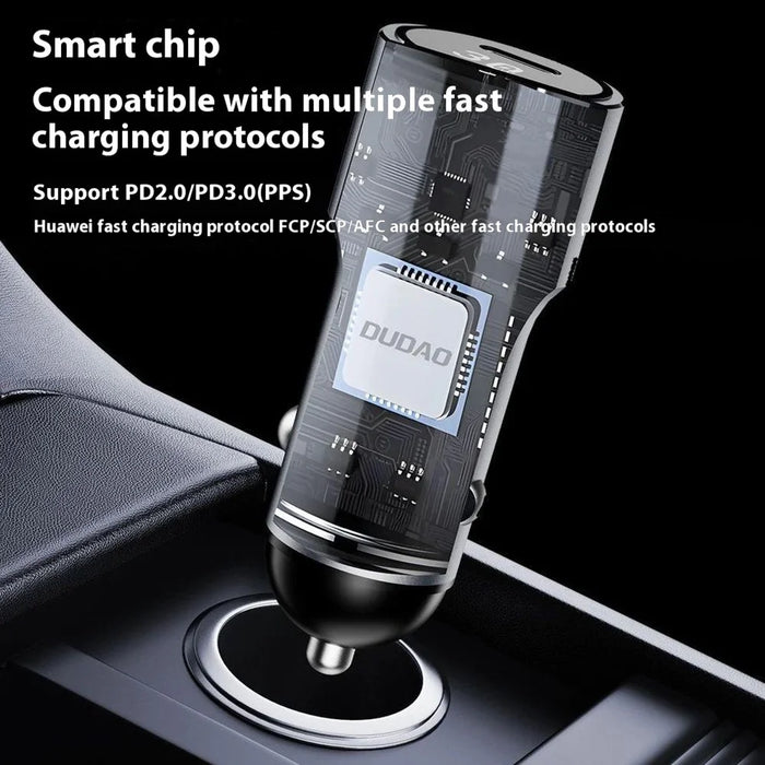DUDAO R14 30W PD Fast Car Charger Type-C Single Port Cigarette Lighter Power Adapter - 6