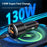USB + Dual Type-C Phone Fast Charging Adapter PD 100W + PD 30W Aluminum Alloy Car Charger - 6