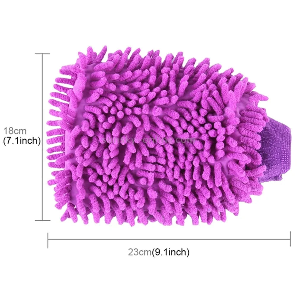 Microfiber Gloves for Cleaning Car Double-Sided Chenille Microfiber Glove Antistatic Cleaning Cloth Dust Removal Cleaning Gloves (Random Color) - 7