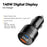 ESSAGER 140W Fast Charging Adapter Digital Display USB A + Type C Car Charger - 2