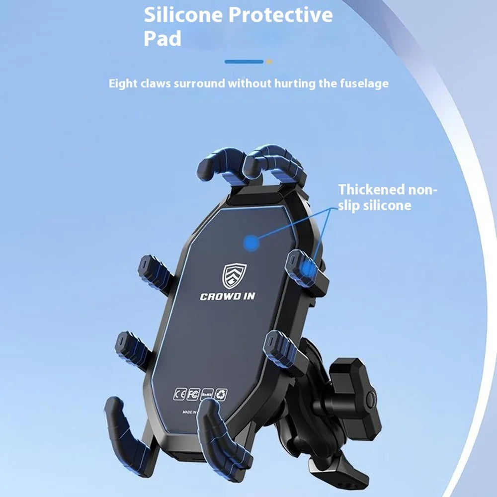 WUPP CS-2072B1 Motorcycle Rearview Mirror Phone Mount Anti-Theft Cellphone Holder - 7