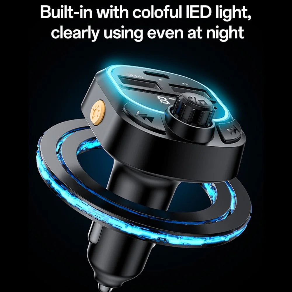 YESIDO Y70 Bluetooth-compatible 5.3 FM Transmitter Car Charger Hands Free Calling MP3 Player - 6