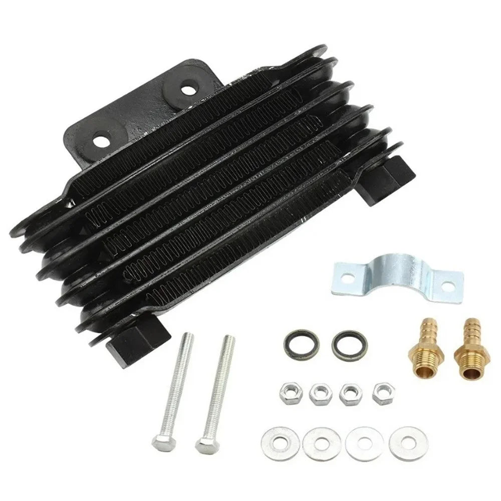 MOFOX Aluminum Alloy Universal 125-250CC Motorcycle 5 Row Engine Oil Cooler - Black - 1