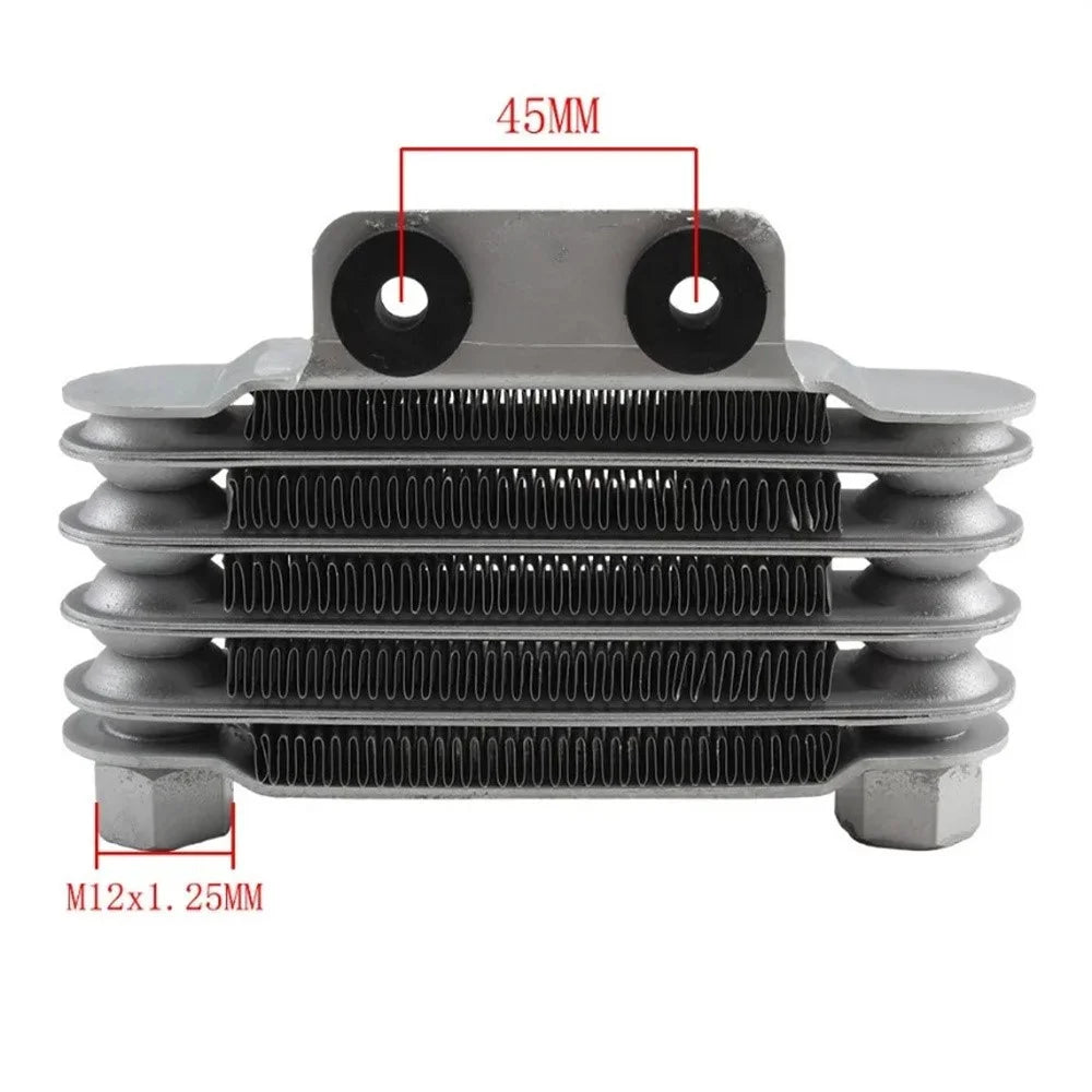 MOFOX Aluminum Alloy Universal 125-250CC Motorcycle 5 Row Engine Oil Cooler - Black - 4