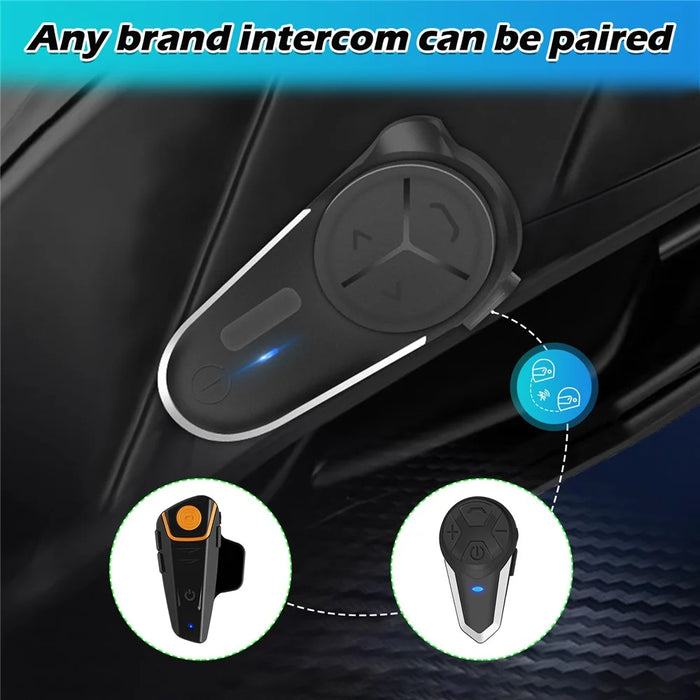 BT-S5 Motorcycle Bluetooth-Compatible Intercom 10 Riders 3000m Range Multitasking Audio Noise Cancelling Speaker - 4