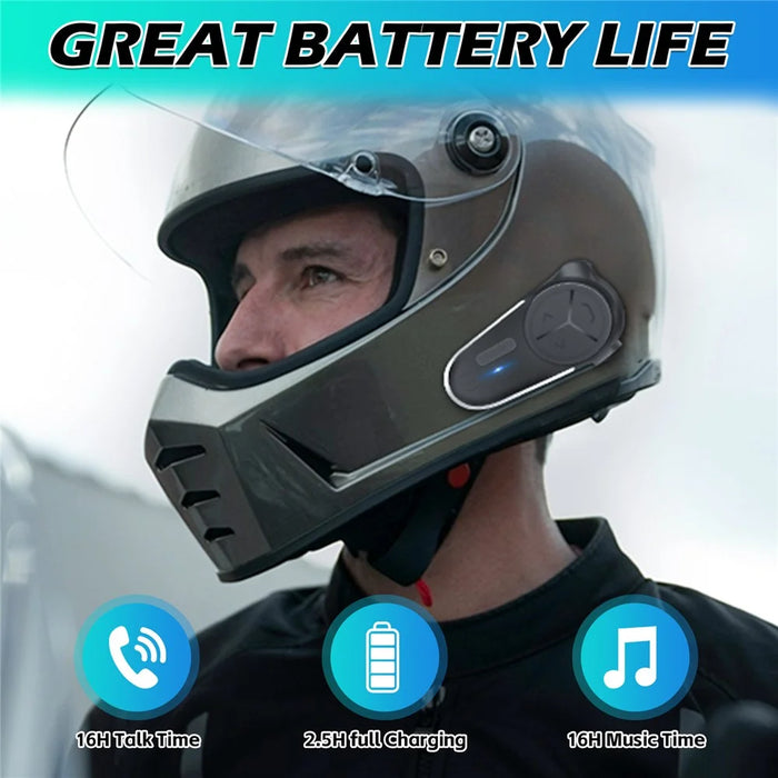 BT-S5 2Pcs Motorcycle Bluetooth-Compatible Intercom 10 Riders 3000m Range Multitasking Audio Noise Cancelling Speaker - 5