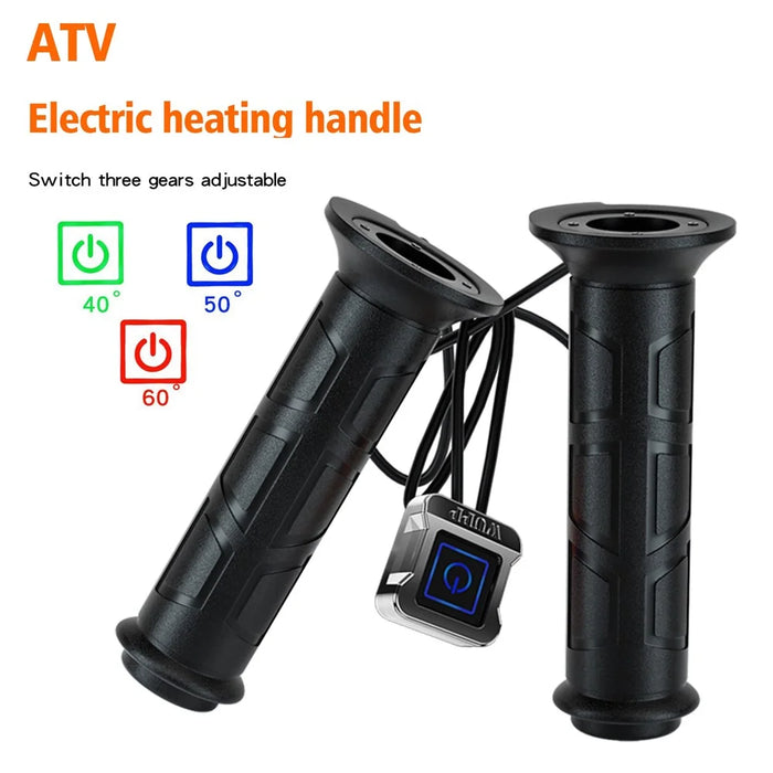 ZH-983F2 1 Pair For ATV Motorcycle Intelligent 3 Gears Temperature Adjustable Heated Grips Winter Warmer Electric Heating Hand Grips - 2