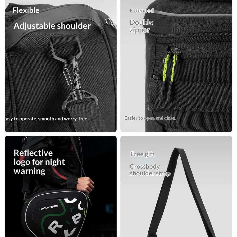 ROCKBROS 12L Large Capacity Motorcycle Fuel Tank Bag Motorbike Triangle Frame Bag with Shoulder Strap, 30990053 A40 30990053001 - 5