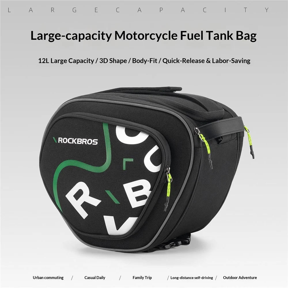 ROCKBROS 12L Large Capacity Motorcycle Fuel Tank Bag Motorbike Triangle Frame Bag with Shoulder Strap, 30990053 A40 30990053001 - 6