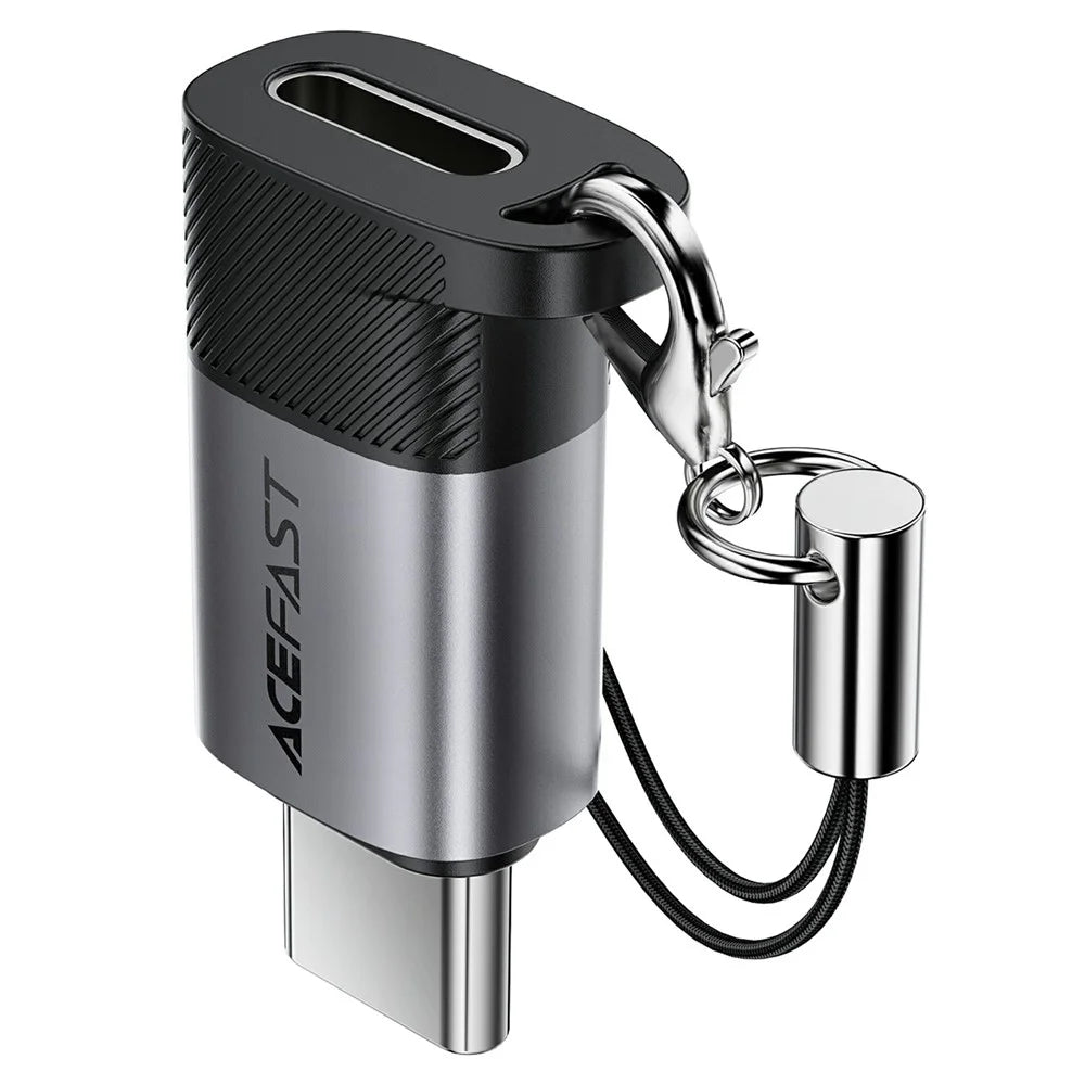ACEFAST J19 iP (5-14) to USB-C Adapter 60W Fast Charging / Data Transfer / Compact Design Converter - Metal Gray - 2