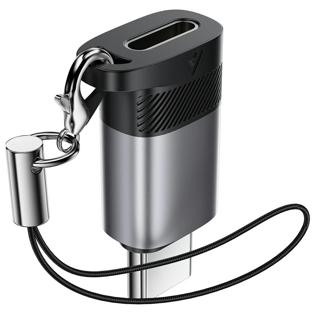 ACEFAST J19 iP (5-14) to USB-C Adapter 60W Fast Charging / Data Transfer / Compact Design Converter - Metal Gray - 3