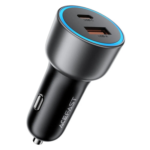 ACEFAST B21 75W USB-C + USB-A Dual Port Car Charger PD Fast Charging Adapter for Phone Laptop - Metal Gray - 1