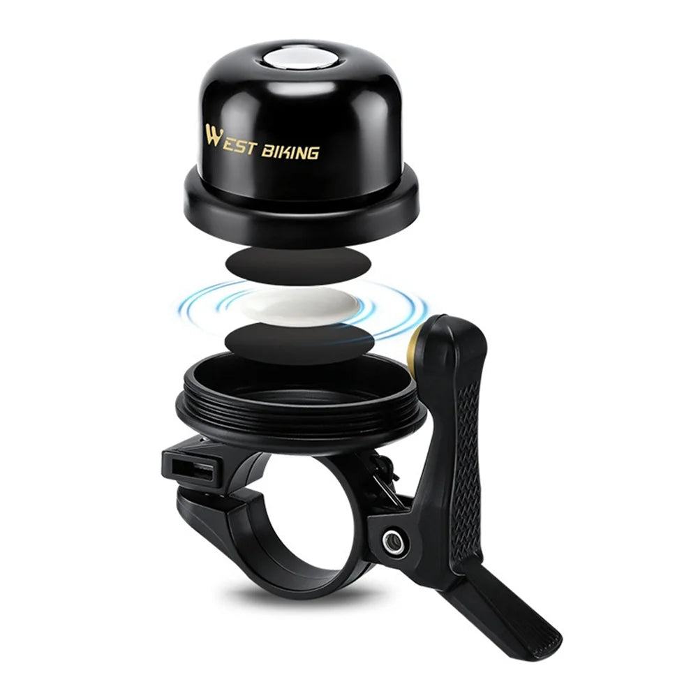 WEST BIKING YP0706075 Aluminum Alloy Bicycle Bell for AirTag Holder Anti-Theft Mountain Road Bike Warning Horn - Aluminum Alloy Bell - 1