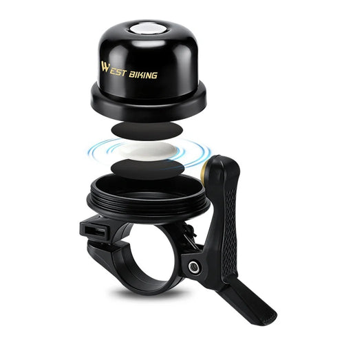 WEST BIKING YP0706075 Aluminum Alloy Bicycle Bell for AirTag Holder Anti-Theft Mountain Road Bike Warning Horn - Aluminum Alloy Bell - 1