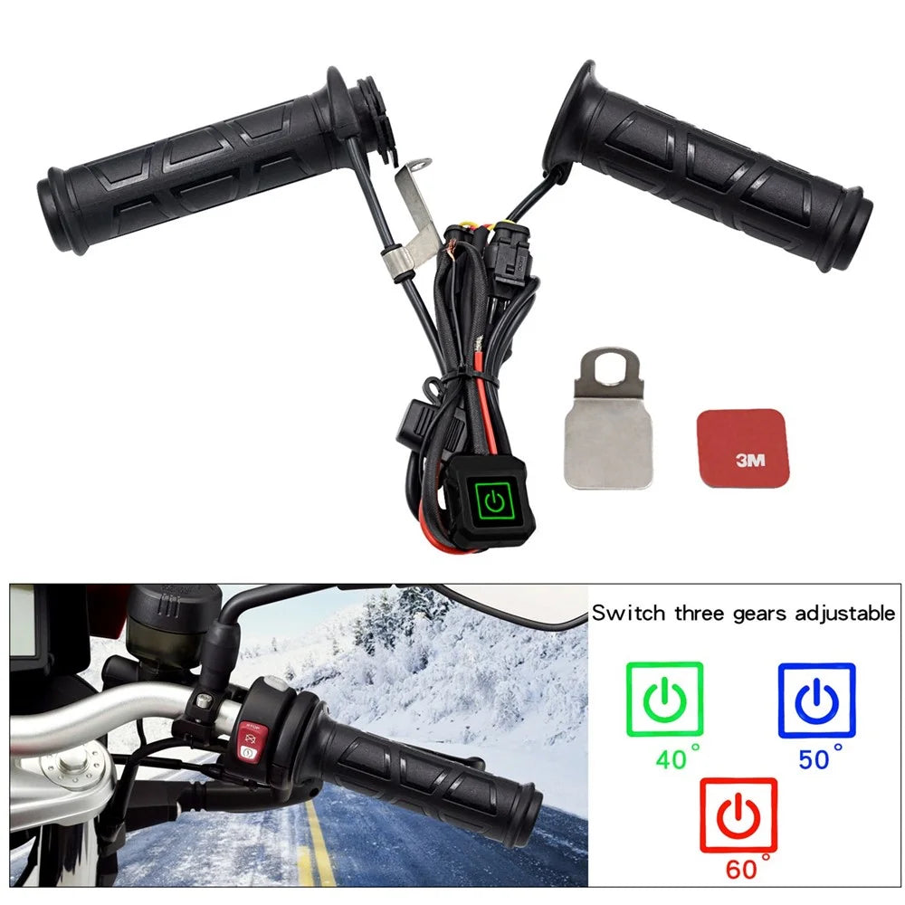 WUPP ZH-983B6 1 Pair 12V Motorcycle Winter Electric Heating Hand Grips 3 Gears Temperature Adjustable Heated Grips - 2