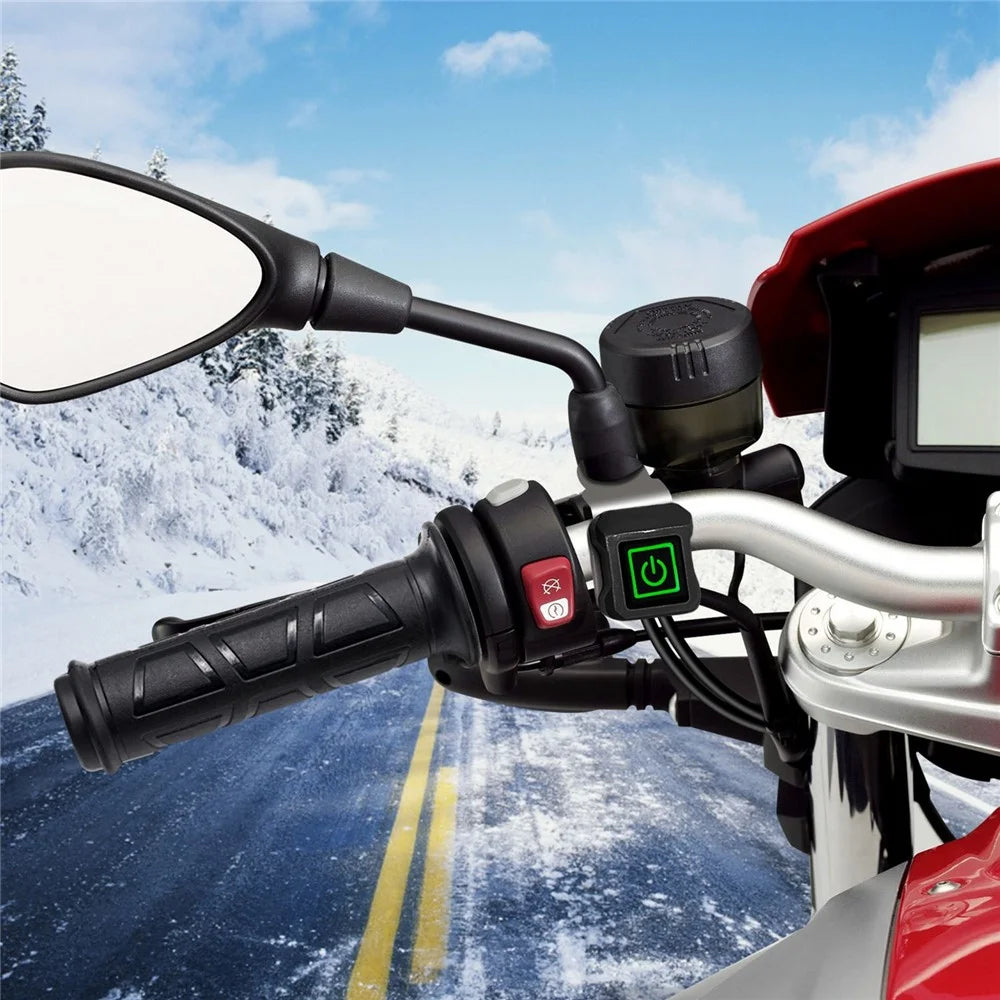 WUPP ZH-983B6 1 Pair 12V Motorcycle Winter Electric Heating Hand Grips 3 Gears Temperature Adjustable Heated Grips - 3