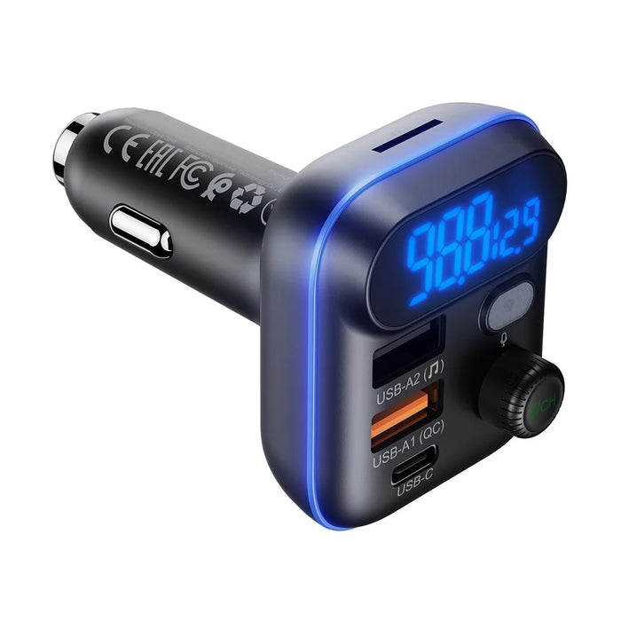 ACEFAST B25 36W Car FM Transmitter Bluetooth-compatible 5.4 MP3 Player Fast Charging Charger - Black - 3