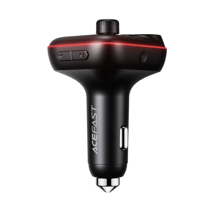 ACEFAST B25 36W Car FM Transmitter Bluetooth-compatible 5.4 MP3 Player Fast Charging Charger - Black - 5