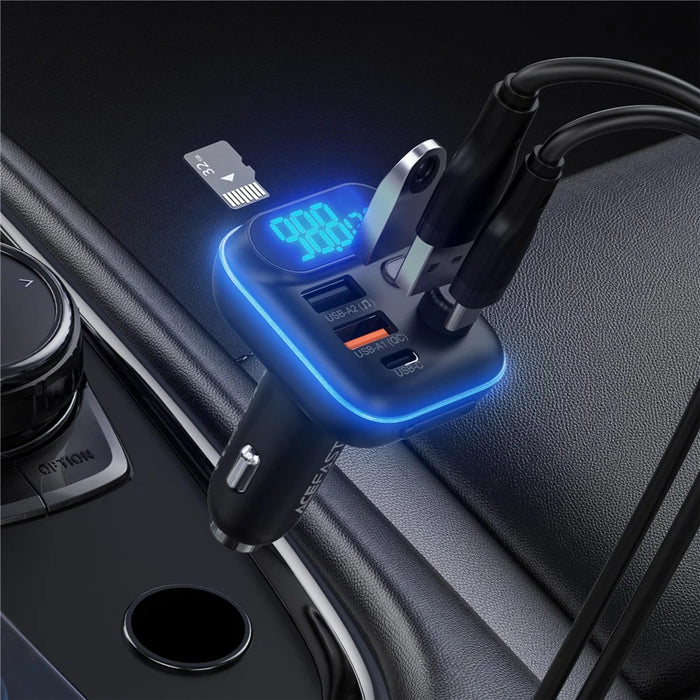 ACEFAST B25 36W Car FM Transmitter Bluetooth-compatible 5.4 MP3 Player Fast Charging Charger - Black - 6
