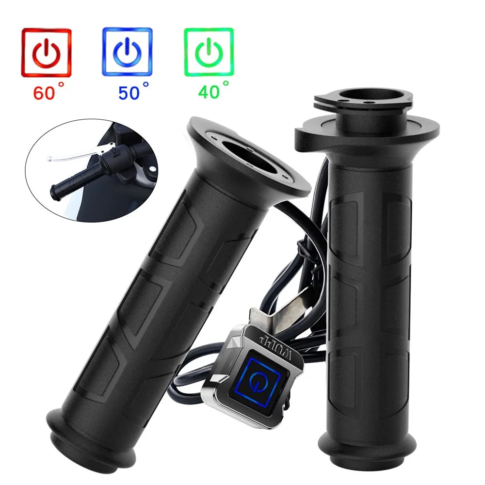 WUPP ZH-983C1 1Pair Smart 3-Gear 12V Motorcycle Heated Grips Universal Electric Heating Handlebar Modified Heating Grips Electric Scooter Warmer Handgrips - 2